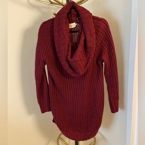 ModCloth Burgundy Long Sweater: Medium